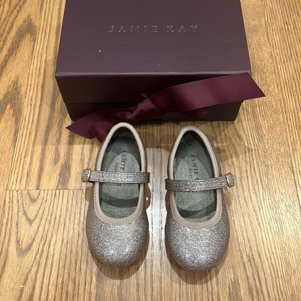 Like new Jamie Kay baby toddler sparkle ballet mary janes flats EU21 US5.5